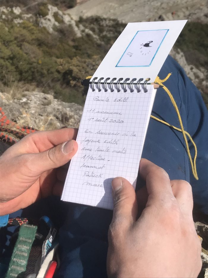 Carnet du sommet Pointe Edith